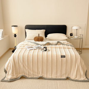 Chăn lông nhung san hô dệt kim hiện đại 100% polyester, thân thiện với môi trường, hai mặt, trang trí nhà cửa, kích thước 60*80 inch, mùa đông, phòng ngủ - Product Image 4