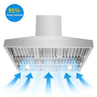 Hotte aspirante murale électrique en acier inoxydable à faible bruit avec filtre à déflecteur, usage domestique, prix usine Chine, garantie 2 ans