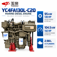 Moteur diesel marin Yuchai série YC4FA YC4FA130L-C20 95 kW 130 ch 3100 tr/min 4 cylindres pour bateau rapide et navire commercial