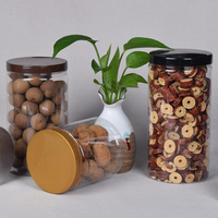 Envases cilíndricos vacíos de PET con tapas de rosca en varias capacidades (50g-500g) de grado alimenticio para hierbas y alimentos