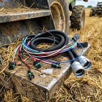 Kabel Harness Mesin Combine Harvester Tugas Berat Pipa Bergelombang IP67 Tahan Air Perakitan Kabel Mesin Pertanian OEM