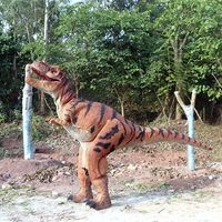 Costume de dinosaure T-Rex réaliste et personnalisé pour adulte avec composants métalliques – Tenue de dinosaure portable pour intérieur/extérieur, idéale pour centres commerciaux et aéroports
