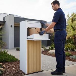 Buzón de Paquetería Metálico para Exteriores, Resistente al Agua, Anti-Robo, de Gran Capacidad para Entrega de Correo y Paquetes, Marca Winland - Product Image 1