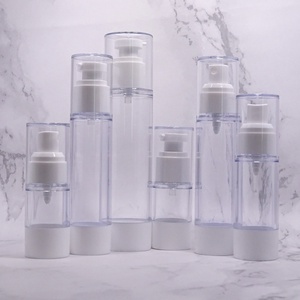 Wholesale 1oz 4oz 5oz Transparent Round As Plastic Airless Pump Bottle with White Pump Caps for Lotion and Pump Sprayer - Product Image 4