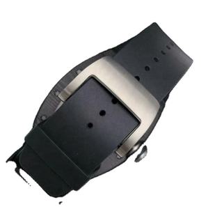 Montre mécanique de haute qualité, élégante, de forme tonneau, chronographe automatique avec bracelet en caoutchouc - Product Image 6