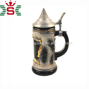 Tazas de Cerveza de Cerámica Personalizadas para Negocios con Tapa de Acero Inoxidable, Estilo Alemán, Tamaño Grande, Aptas para Alimentos, Regalos para Fiestas - Product Image 3