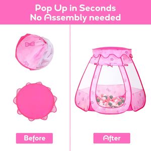 Princess Girls Playhouse Pop <b>up</b> Play With Star <b>Light</b> Tent for Kids <b>Ball</b> Pit Toys - Product Image 2