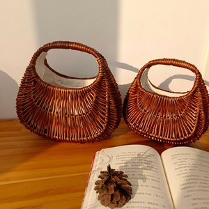 Handmade Boho <b>Bag</b> Casual Rattan Tote with Open Closure Woven <b>Wicker</b> Purse - Product Image 4