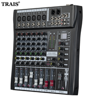 Nouvelle console de mixage USB EX-6 à 6 canaux pour performances scéniques professionnelles, mariages, spectacles de chant, mixeur audio