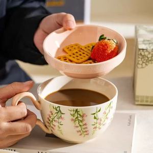 Taza <span class=keywords><strong>de</strong></span> <span class=keywords><strong>Desayuno</strong></span> <span class=keywords><strong>de</strong></span> Cerámica <span class=keywords><strong>de</strong></span> Gran Capacidad <span class=keywords><strong>con</strong></span> Manivela, Estilo Rústico Retro, Taza <span class=keywords><strong>de</strong></span> Café <span class=keywords><strong>con</strong></span> <span class=keywords><strong>Plato</strong></span> y Tapa, Juego <span class=keywords><strong>de</strong></span> <span class=keywords><strong>Tazas</strong></span> para el Hogar, Taza <span class=keywords><strong>de</strong></span> Leche, Regalo Original - Product Image 3