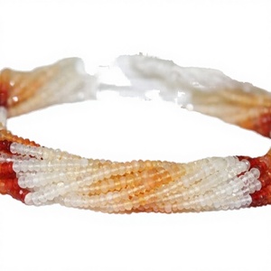 Perles Rondelles Facettées en Opale de Feu Mexicaine de 5 mm, Coupe Excellente, Pierre Naturelle, Taille Personnalisable, Longueur 16 pouces, Indian Gem Store - Product Image 3