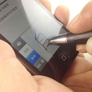 Stylo bille 2-en-1 avec stylet et surligneur pour écrans tactiles, personnalisable avec logo - Product Image 3
