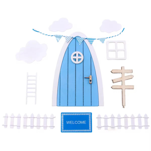 Accessoires pour maison de poupée, porte de jardin miniature en bois à double couche 3D, porte de lutin, porte de conte de <span class=keywords><strong>fées</strong></span> miniature - Product Image 2