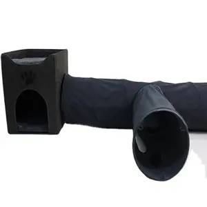 Relipet RLF006 Tunnel per gatti pieghevole giocattoli per gatti Tunnel per giochi Tunnel interattivo per animali domestici in pelle scamosciata resistente con palla - Product Image 1