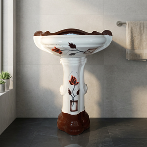 Lavabo sur pied en céramique Sterling, design moderne, pour hôpital, villa, salle de bain, 25x20 - Product Image 5