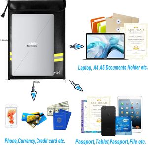 Hot Bán Nâng Cấp Chống Cháy Tài Liệu Túi 10 Lớp Nhiệt Cách Điện Vật Liệu Dải Phản Quang Không Thấm Nước Dây Kéo Cho Quan Trọng - Product Image 4