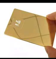 Muestra Gratuita de Tarjeta Mini NFC RFID de Acero Inoxidable con Impresión de Logotipo 215/216, Tarjeta de Visita VIP Negra Mate Inteligente, Impermeable