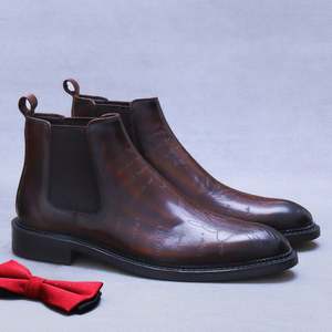 Botas Chelsea de Estilo Británico de Alta Gama para Hombre, con Punta Puntiaguda, Cuero Genuino, Plantilla de Goma, Otoño - Product Image 6