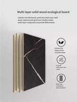 Ensemble de meubles de salle de bain modernes en bois massif/villa, résistants à l'eau, à fermeture douce, écologiques, intelligents, avec lavabo en pierre de quartz, à fixation murale