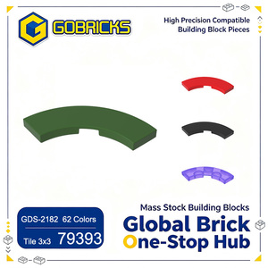 قطع بناء Gobricks GDS-2182 بالجملة، بلاط 3×3 منحني على شكل مكرونة، قطع بناء متوافقة مع LDD 79393 - Product Image 1