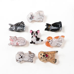 Gurex Mignon Pet Collection <span class=keywords><strong>Chat</strong></span> Chien Animal Requin Pinces À Cheveux Style Européen Américain Acrylique Enfants Cheveux Accessoires 5.4cm Partie Utilisation - Product Image 1