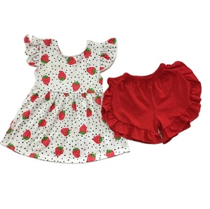 Ventes en gros d'ensembles de vêtements pour tout-petits, ensembles courts pour filles avec imprimé vache, été 2022, ensembles de vêtements pour bébés et enfants en 2 pièces - Product Image 2