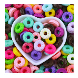 Juego de comida de simulación, abalorios de resina de <span class=keywords><strong>Donut</strong></span> Multicolor, cabujón para relleno de limo, casa de muñecas, artesanía Diy, funda de teléfono, decoración de nevera - Product Image 3