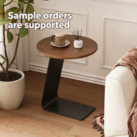 Table basse ronde moderne avec plateau en métal et support en acier, meubles de salon de luxe