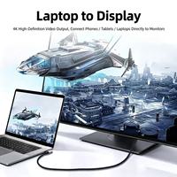 Cable de Datos USB 3.2 Gen 2 Tipo C a Tipo C en Ángulo Recto, 100W, 16 Núcleos de Cobre Desnudo, Cable de Video 4K Completo para Tablets