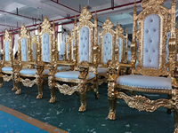 OE-FASHION chaises royales du roi et de la reine du trône meubles d'hôtel en plastique en tissu métallique bon marché pour les mariages événements banquets à manger
