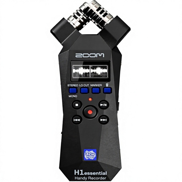Zoom H1 Essential Handheld Recorder Musicians Podcasters Filmmakers Stereo Microphones 32-Bit Float USB Microphone Mode Made