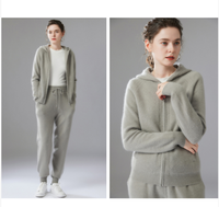 Ensemble décontracté automne-hiver : Nouveau pull en laine et cachemire pour femme, coupe ample, pantalon décontracté