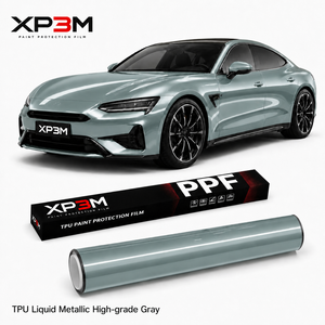 XP3M Liquid Metallic High-Grade Gray Liquid Metal Gloss TPU Color PPF Car <b>Wrap</b> <b>Vinyl</b> 7.5 Mil Self Healing Anti Scratch Wet Apply - Product Image 1