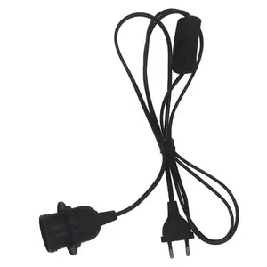 EU US Plug 1.8m Power Cord Cables E26 E27 E12 E14 Lamp Base Holder With Switch Wire For Pendant Led Bulbs Socket