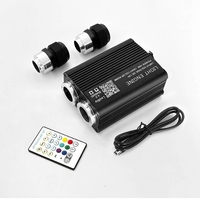 Juego de máquina de fibra óptica de techo de cielo estrellado centelleante, techo Interior de coche, atmósfera estrellada, luz de fibra óptica RGB de meteorito modificado