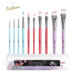 Xin Bowen professionale spazzola <span class=keywords><strong>per</strong></span> acquerello singolo 10 pz pennello <span class=keywords><strong>per</strong></span> il corpo in legno di betulla con 3 colori - Product Image 1