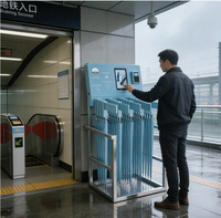 Distributeur automatique de parapluies toutes saisons pour la location – Idéal pour les plages et les parcs – Fonctionnement 24h/24 et 7j/7 – Paiement par espèces/cartes/monnaie – SDK Wi-Fi/4G LTE