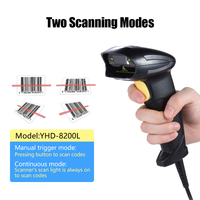 YHDAA Lecteur de codes à barres filaire USB de haute qualité Scanner de codes à barres laser 1D avec support réglable