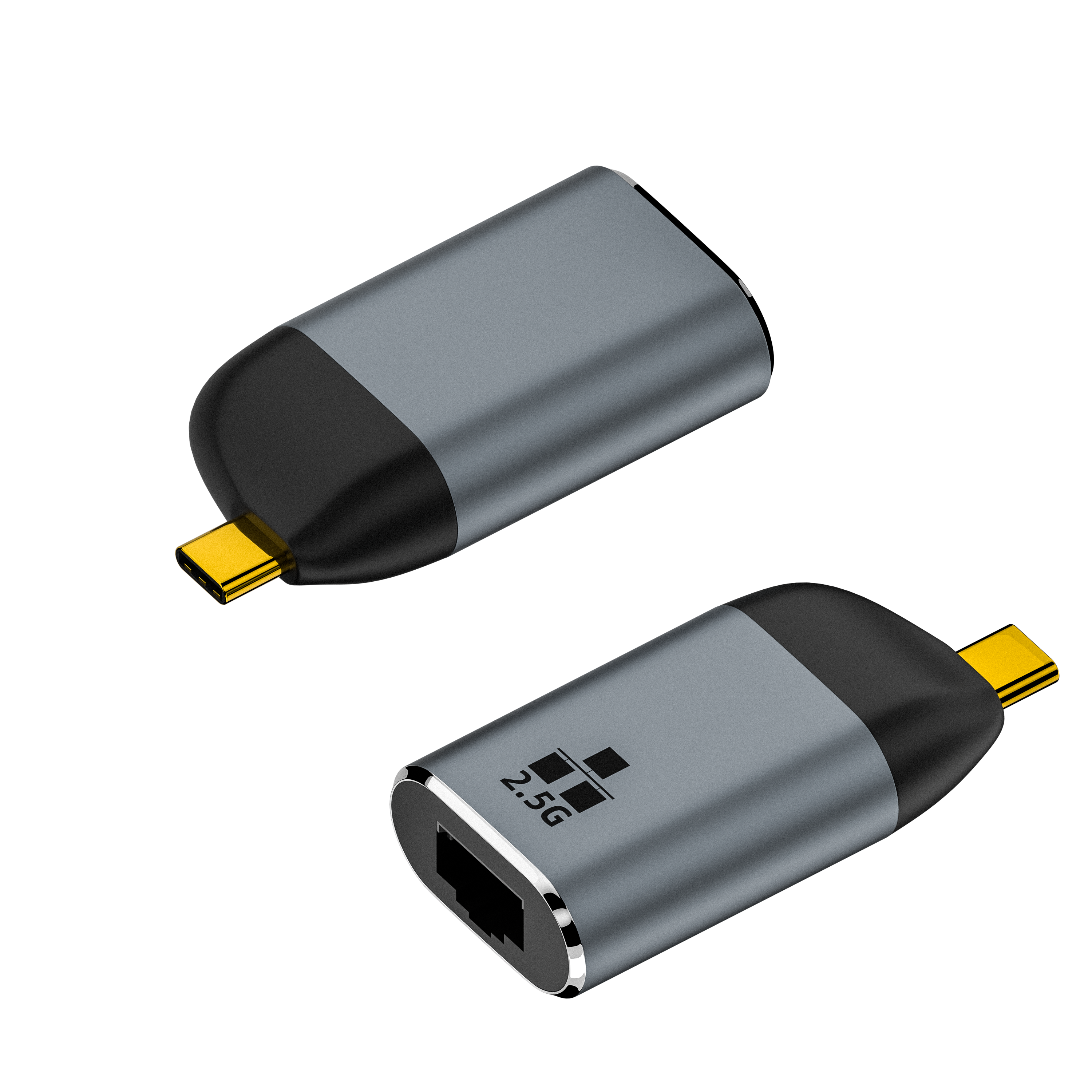 RJ45 femelle vers TYPE C mâle gris