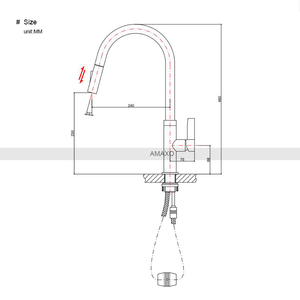 AMAXO de agua fría y caliente grifo mezclador grifos de cocina cromado acabado de alta presión de agua del grifo - Product Image 6