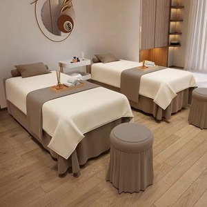 Modern 3-Piece <b>Set</b> of Bedding Soft Microfiber Cotton Massage Table Sheets Includes Fitted Cover and Twin Size Plant Pattern - Product Image 5