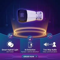 Cámara IP Exterior Tipo Bala Fija POE de 6K y 12MP con Doble Luz Inteligente, Audio Bidireccional, Color Completo y Detección de Personas y Vehículos