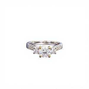 Anillo Clásico de Tres Piedras con Circonitas Cúbicas, Plata 925, Estilo Antiguo, Corte Brillante Redondo, Engaste Pavé, Montura de Garras, Joyería de Compromiso para Mujer - Product Image 1