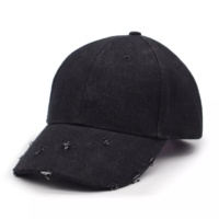 vrouwen op maat geborduurd satijn zijde bekleed noodlijdende zwarte jean denim baseballcap hoed