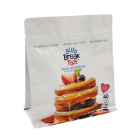 Sachet Doypack Personnalisé en Aluminium Imprimé avec Fermeture Zip Refermable et Fond Plat pour Emballage Alimentaire (Mélange de Crêpes, Gaufres, Poudres)