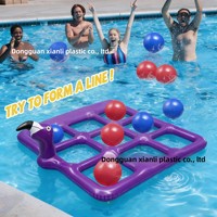 Nouveauté des fabricants, en stock : Jeu aquatique gonflable de lancer, pour l'été et l'interaction familiale, avec balles de plage à motif quadrillé.