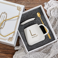 Juego de Tazas de Cerámica para Regalo de Cumpleaños con Cuchara y Caja, Taza de Recuerdo Infantil con Logotipo Personalizado para Recuerdo de Boda, Evento Promocional Corporativo