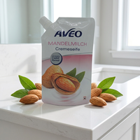Sachet Doypack à bec verseur pour savon à la crème de lait d'amande, sac refermable anti-fuite pour recharge de gel douche Hydro Care