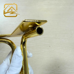 Fournisseur de quincaillerie de luxe pour canapés : Pieds de canapé en métal doré, silencieux, en forme de L, modernes, à double tube creux avec perles, de luxe - Product Image 2