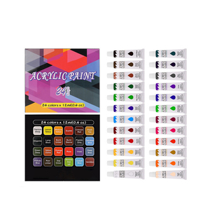 Juego <span class=keywords><strong>de</strong></span> 24 Pinturas Acrílicas con Paleta y Pincel, Pigmento <span class=keywords><strong>de</strong></span> Color Acrílico para Estudio <span class=keywords><strong>de</strong></span> Arte y Pintura Artística - Product Image 2